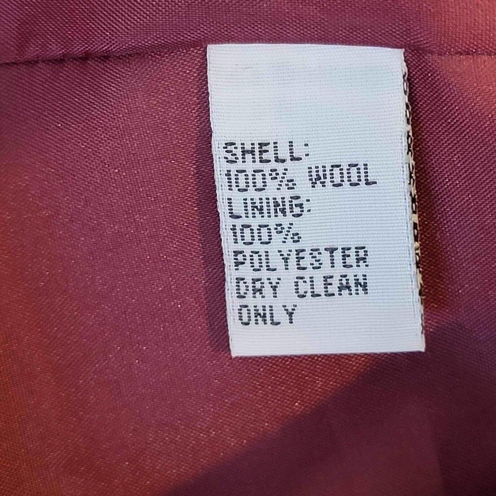Talbots Blazer Coat Womens Plus Size 14 Cranberry Red Wool Blend Lined Zip - Picture 5 of 9